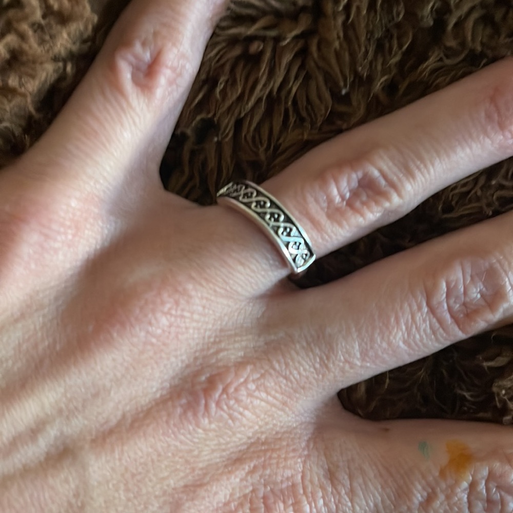 New Sterling Silver Handmade Bohemian Solid Celtic Half Band Minimalist Ring - Picture 6 of 8